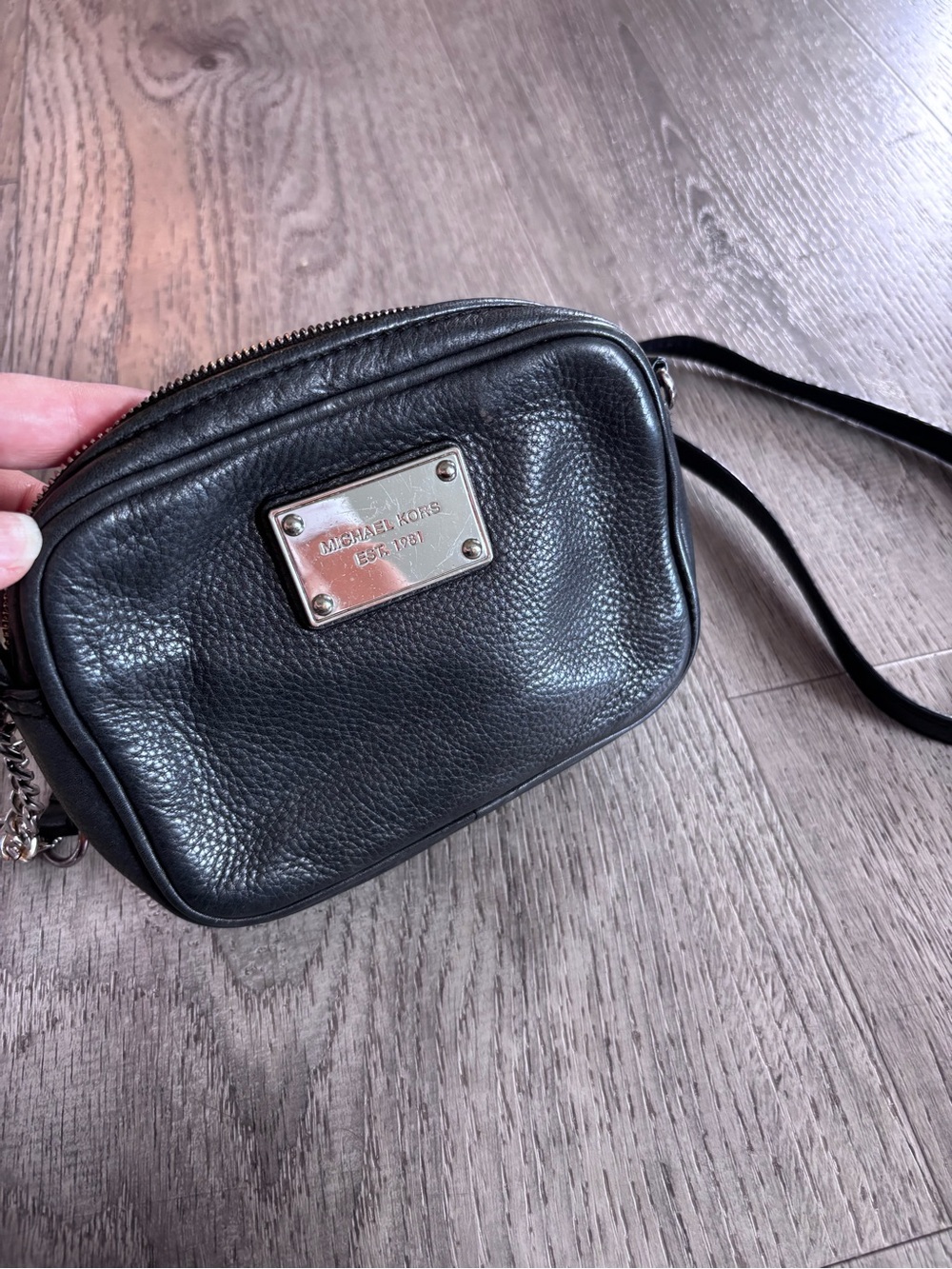Michael Kors Black Pebbled Leather Crossbody Bag